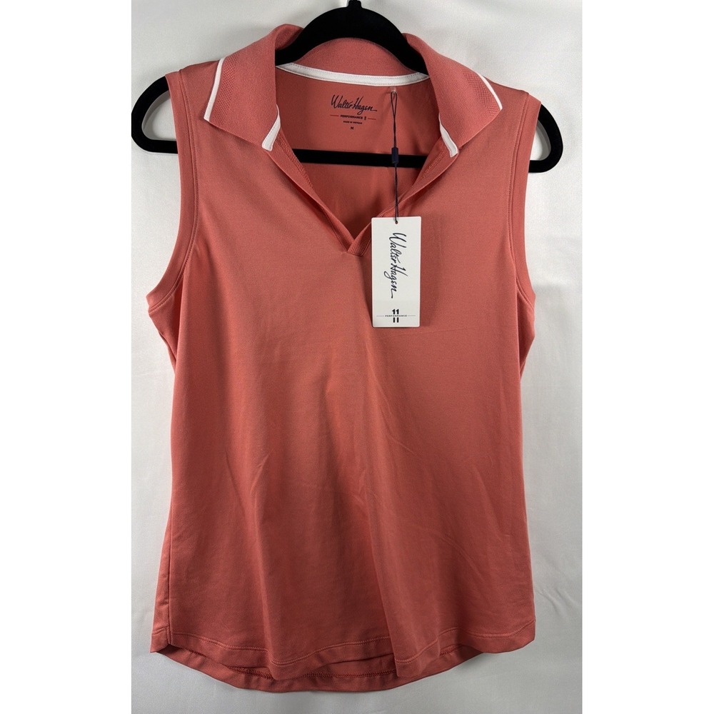 Women's Moisture Wicking Golf Polo By Walter Hagen P11 Size M in Pink Rouge NWT